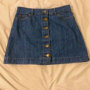 Contemporary High Waisted Denim Mini Skirt
